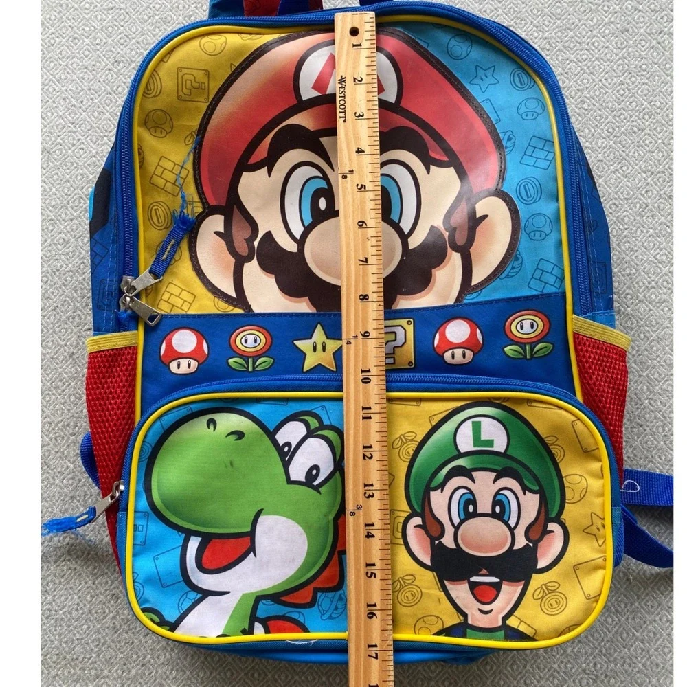 Nintendo‎ Backpack Boys OS Blue Super Mario Luigi Yoshi School Bag Graphic Print